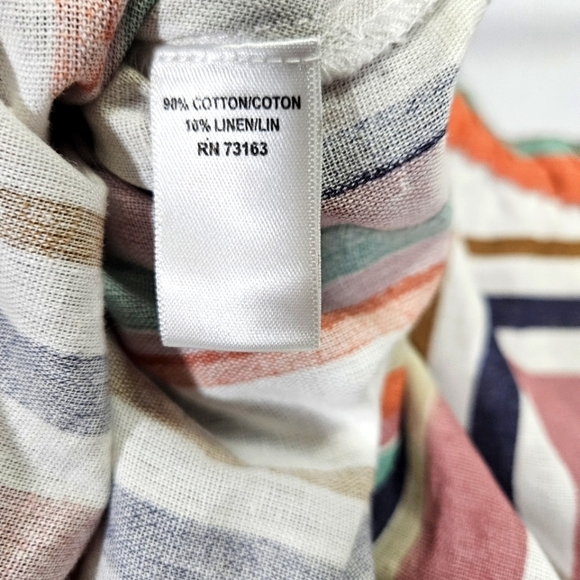 Flint & Moss Women's Cotton-Linen Blend Striped A-Line Skirt Size LP - Picture 7 of 7